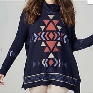 J. Jill Aztec Poncho Style Sweater